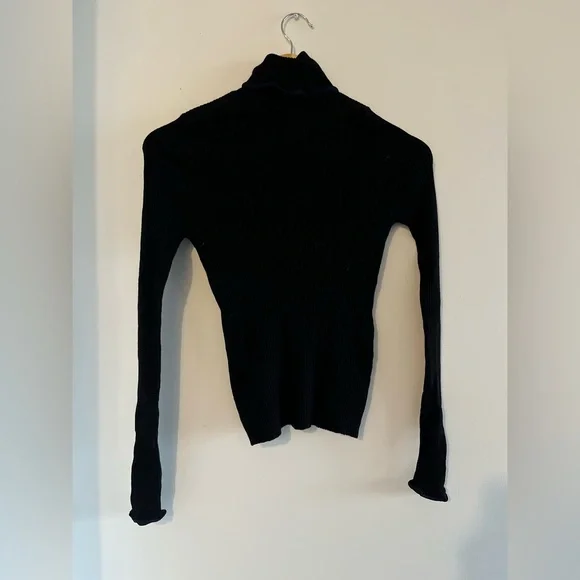 ACNE STUDIO Fitted Turtleneck Brick Ribbed Wool Sweater - Large - Picture 2 of 9